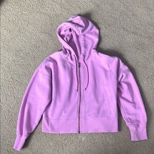 Purple/Pink cropped Zip-Up Hoodie
